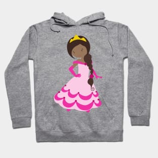 African American Princess, Crown, Gown, Pink Dress Hoodie